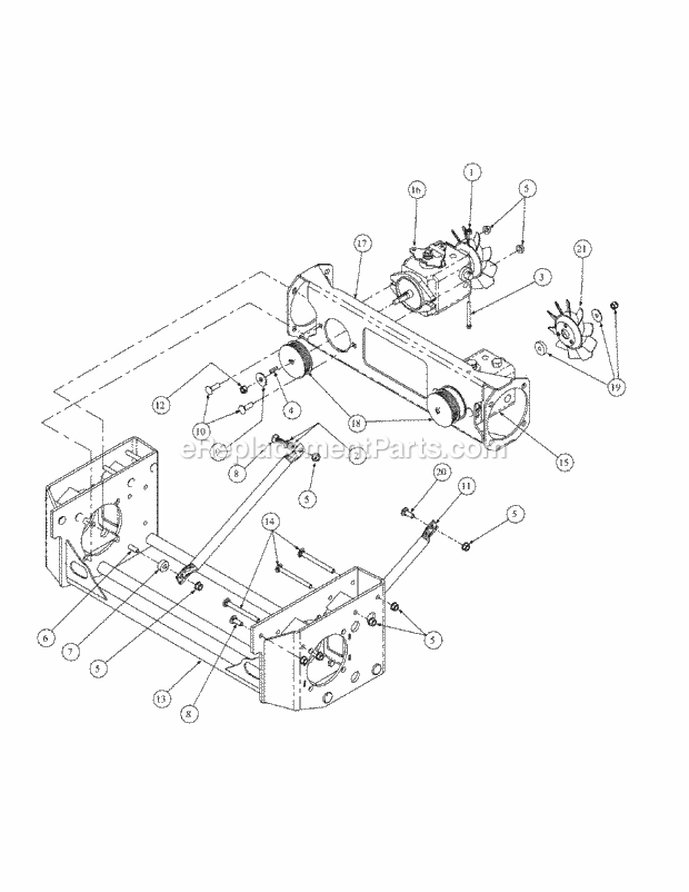 Hydro Pump Assembly Diagram and Parts List for M60-KW 53AB5GFX750 Cub Cadet Sprayer